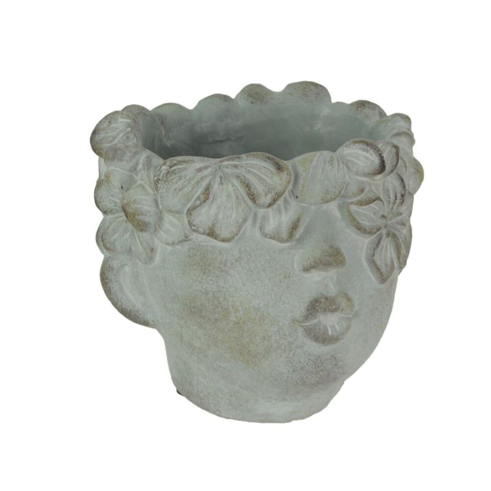Pucker Up Concrete Head Kissing Face Mini Decor Succulent Planter 7 Inch Tall